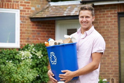 Sorting recyclables during office clearance